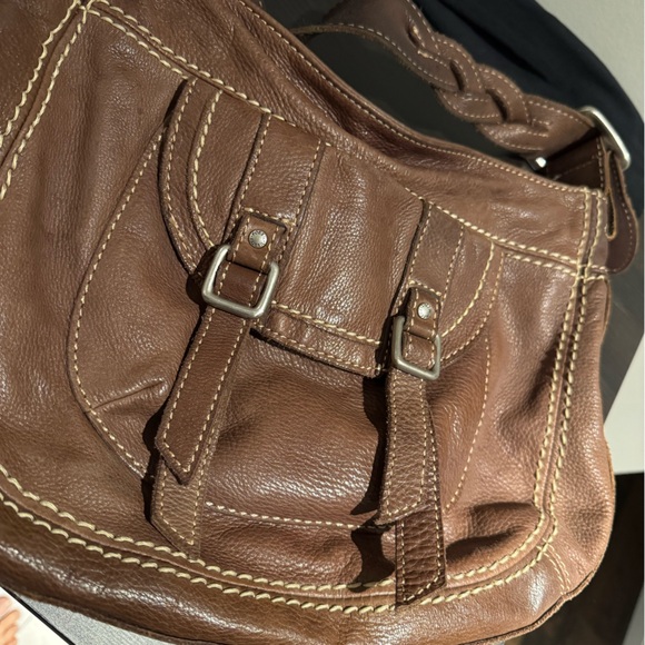 Fossil brown leather satchel, gently used - Picture 4 of 6